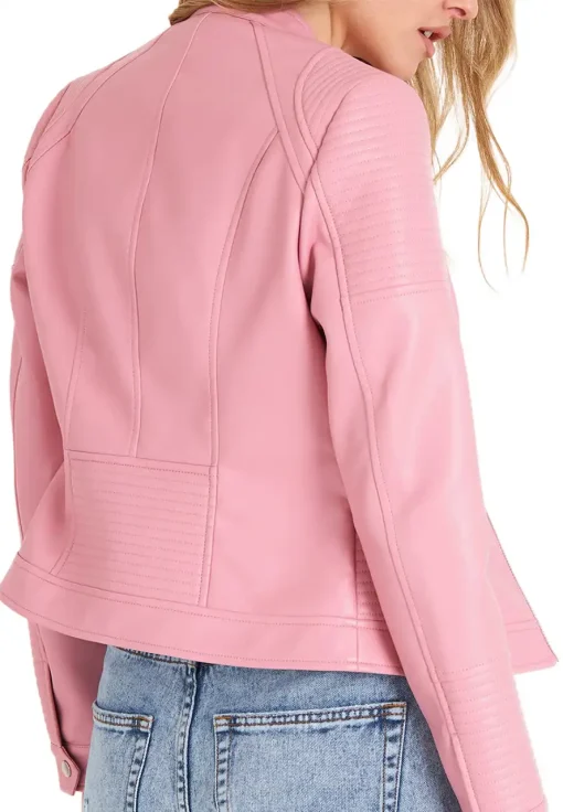 snap-tab-collar-womens-pink-faux-leather-biker-jacket
