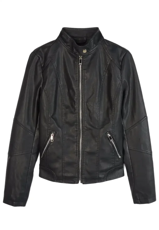 womens-black-faux-leather-basic-biker-jacket
