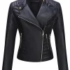 womens-black-faux-leather-casual-jacket