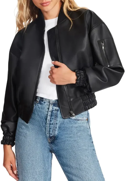 womens-black-faux-leather-crop-bomber-jacket