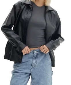 womens-black-faux-leather-drop-shoulder-oversized-jacket