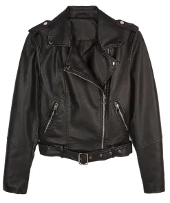 womens-black-faux-leather-light-jacket