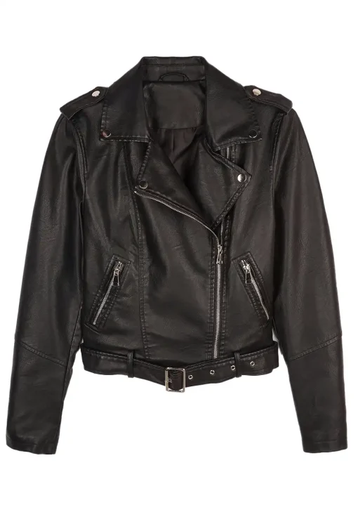 womens-black-faux-leather-light-jacket