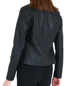 womens-casual-black-faux-leather-biker-jacket