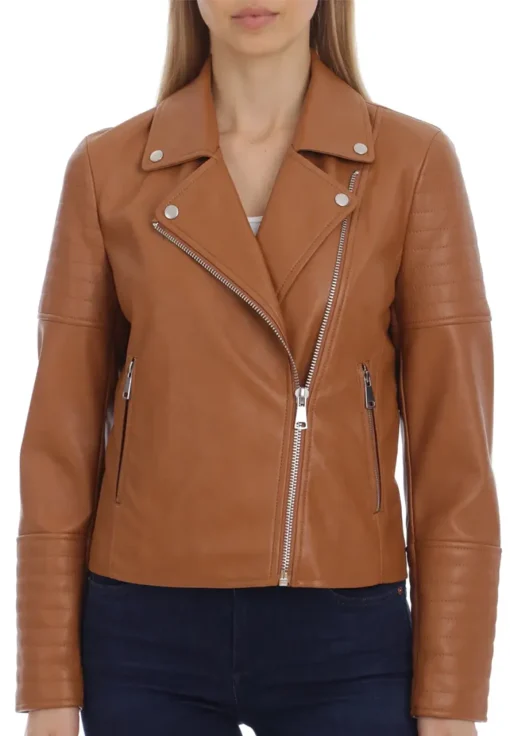 womens-classic-brown-faux-leather-biker-jacket