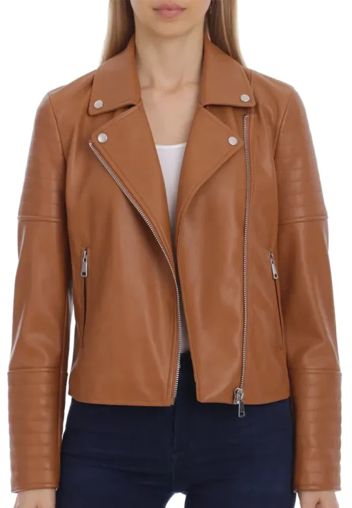 womens-classic-brown-faux-leather-biker-jacket