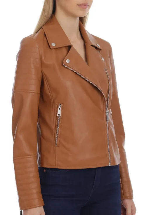womens-classic-brown-faux-leather-biker-jacket
