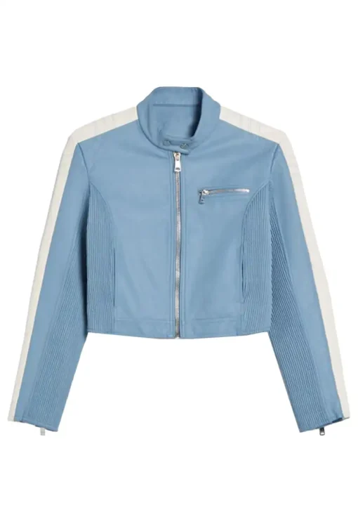womens-faded-blue-faux-leather-jacket-with-side-stripe