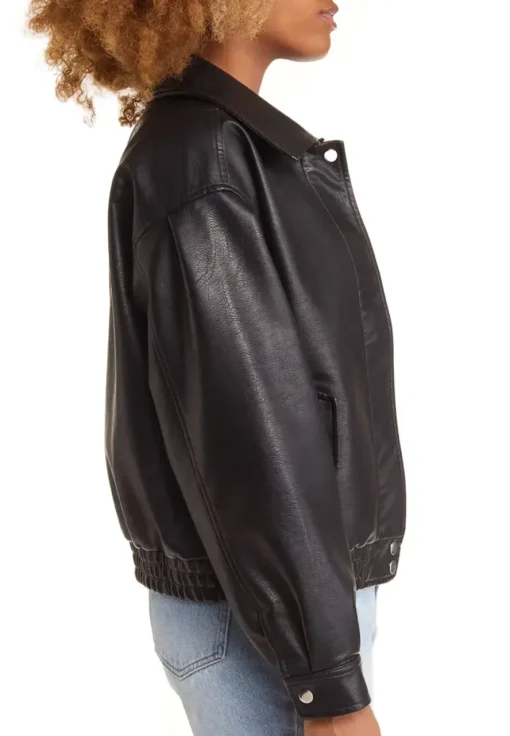 womens-faux-leather-black-oversize-bomber-jacket