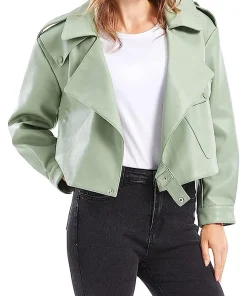 womens-green-faux-leather-biker-jacket