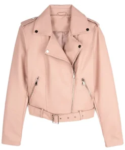 womens-pink-faux-leather-light-jacket