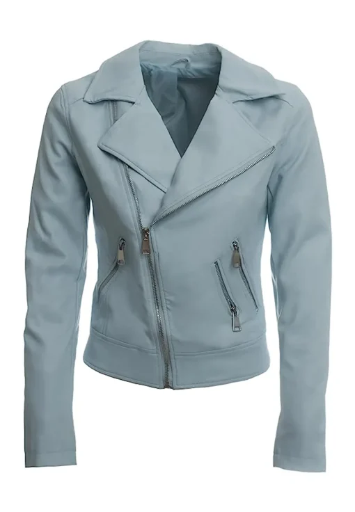 womens-zipper-pockets-blue-faux-leather-jacket