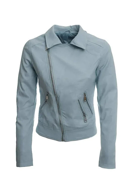womens-zipper-pockets-blue-faux-leather-jacket