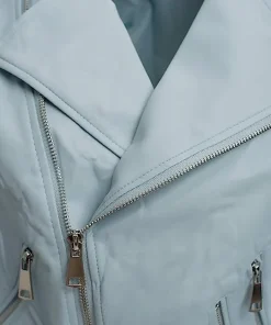 womens-zipper-pockets-blue-faux-leather-jacket