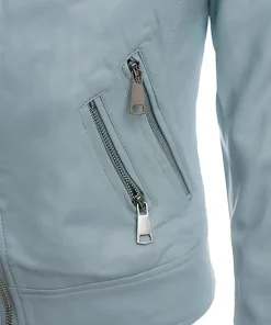 womens-zipper-pockets-blue-faux-leather-jacket