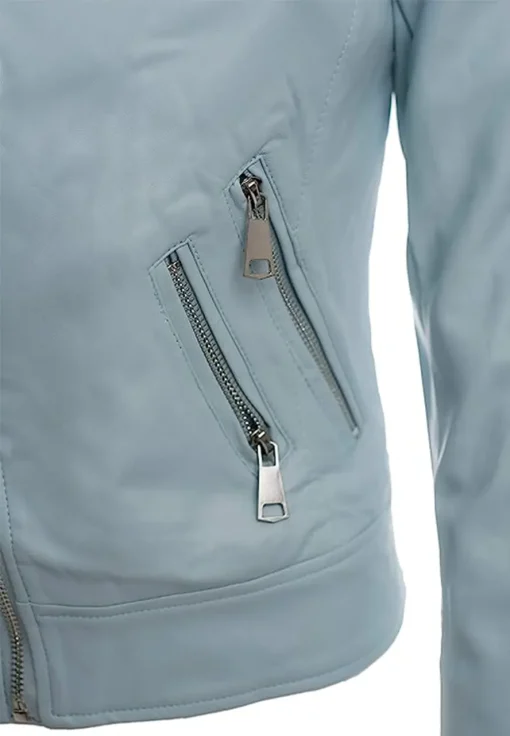 womens-zipper-pockets-blue-faux-leather-jacket