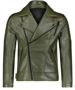 mens-army-green-faux-leather-biker-jacket