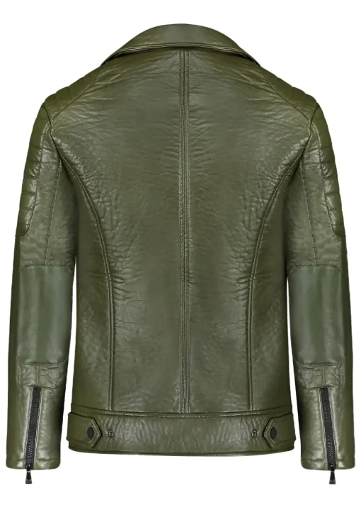 mens-army-green-faux-leather-biker-jacket
