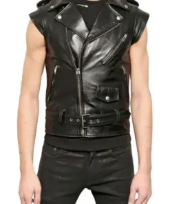 mens-basic-black-faux-leather-biker-vest
