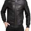 mens-biker-black-faux-leather-bomber-jacket