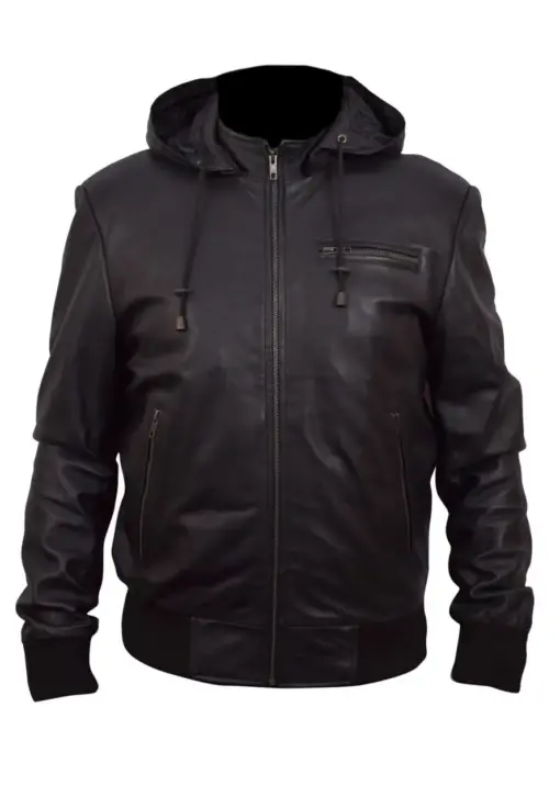 mens-black-bomber-hoodie-faux-leather-jacket