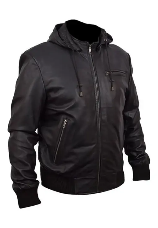 mens-black-bomber-hoodie-faux-leather-jacket