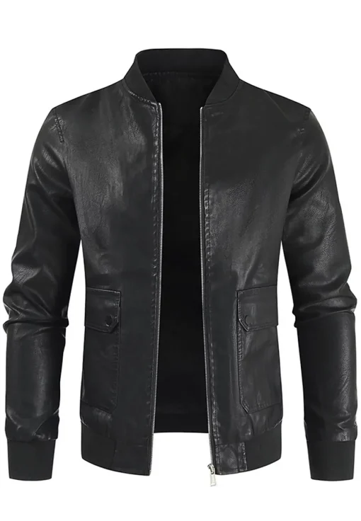 mens-black-faux-leather-moto-bomber-jacket