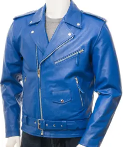 mens-blue-faux-leather-biker-jacket