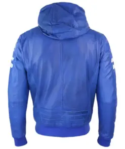 mens-blue-hooded-faux-leather-bomber-jacket