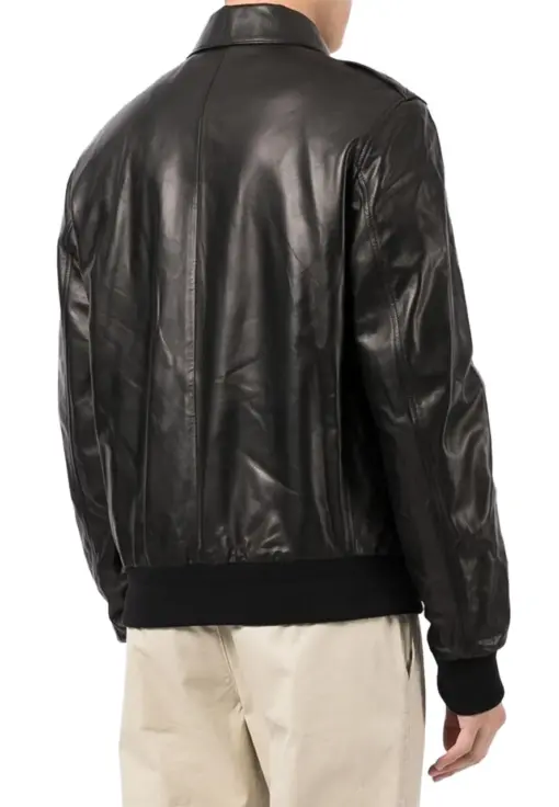 mens-bomber-black-faux-leather-moto-jacket