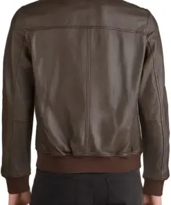 mens-bonded-brown-faux-leather-bomber-jacket