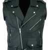 mens-brando-vintage-black-faux-leather-biker-vest
