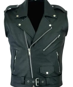 mens-brando-vintage-black-faux-leather-biker-vest