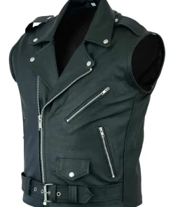 mens-brando-vintage-black-faux-leather-biker-vest