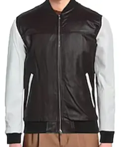 mens-brown-and-white-bomber-faux-leather-jacket