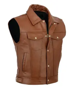 Men's Brown Faux Leather Vest 5 mens-brown-faux-leather-vest