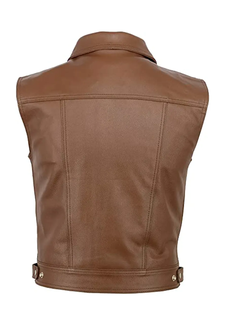Men's Brown Faux Leather Vest 2 mens-brown-faux-leather-vest