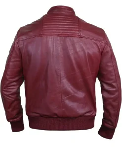 mens-burgundy-faux-leather-bomber-jacket
