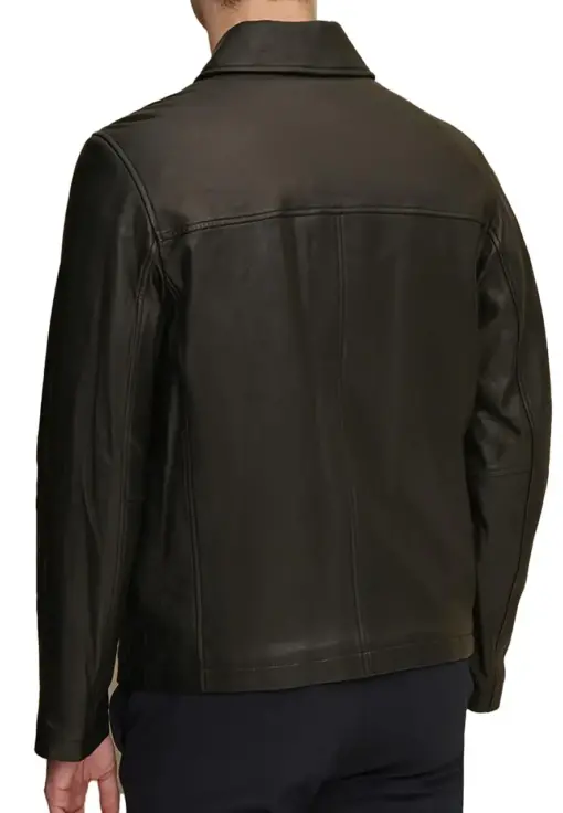 mens-casual-shirt-collar-black-faux-leather-jacket