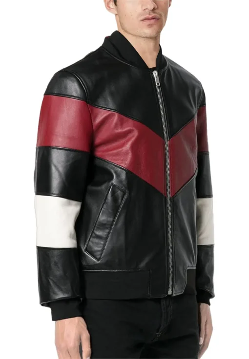 mens-chevron-stripe-faux-leather-bomber-jacket