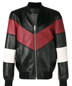 mens-chevron-stripe-faux-leather-bomber-jacket