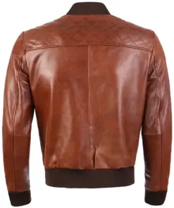 mens-chocolate-brown-bomber-faux-leather-jacket