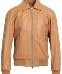 mens-classic-collar-camel-faux-leather-bomber-jacket