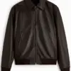 mens-excelled-brown-faux-leather-bomber-jacket