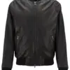 mens-fashion-black-bomber-faux-leather-jacket
