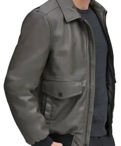 mens-flap-pockets-grey-faux-leather-bomber-jacket
