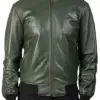 mens-glossy-green-faux-leather-bomber-jacket