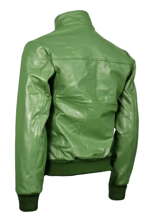 mens-green-bomber-faux-leather-jacket
