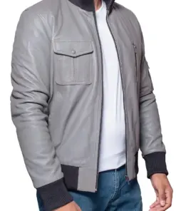 mens-grey-faux-leather-flight-bomber-jacket