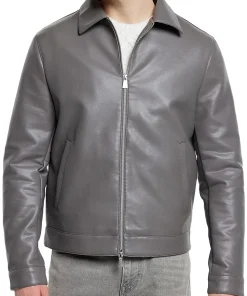 mens-grey-faux-leather-zip-jacket